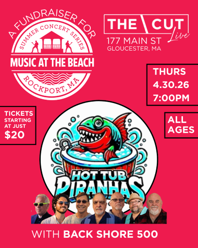 Music at the Beach Fundraiser featuring The Hot Tub Piranhas with Back Shore 500 at The Cut - Event poster
